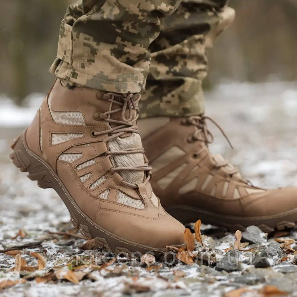 Тактичні зимові берці Військові чоловічі черевики високі з натуральної шкіри