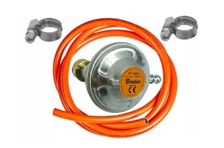 Газовий редуктор кутовий + шланг 1.5м Турція, фото 1