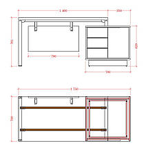 Офісний стіл тумбовий Promo R88s ТМ Salita, фото 5