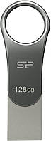 Флеш-накопичувач Silicon Power USB 128G usb3.1+TypeC DriveMobile C80 Silver (SP128GBUC3C80V1S)