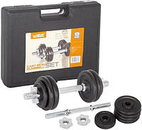 Набір гантелей в кейсі пара LiveUP DUMBBELL SET чорний 2х7,5кг LS2322B-15KGS