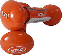 Гантели виниловые пары LiveUP Vinyl Dumbbell Egg Head оранжевый 2х1кг LS2001-1