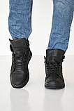 Стильні черевики чоловічі зимові з натуральної шкіри чорного кольору на шнурках на хутрі, фото 4