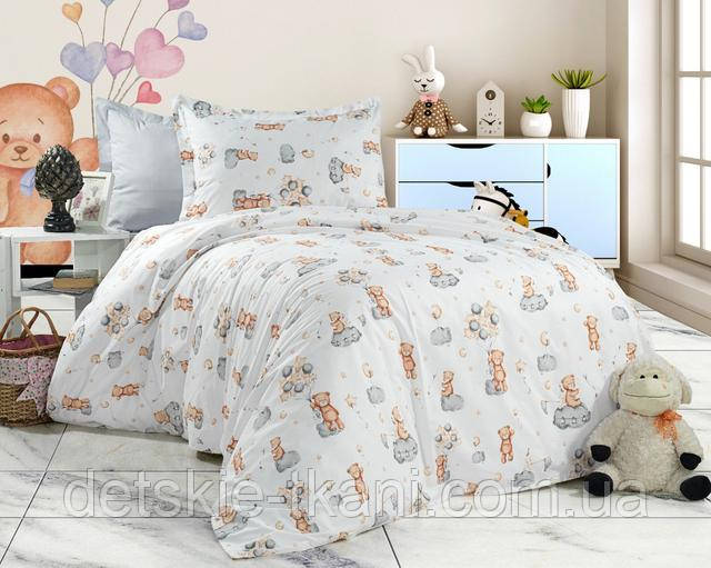 Тканина ранфорс з ведмедиками на хмарі