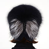 Хутряна норкова шапка жіноча на плетеній основі "Колібрі розріз", фото 4