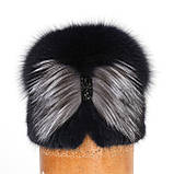 Хутряна норкова шапка жіноча на плетеній основі "Колібрі розріз", фото 5