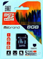 Карта пам'яті Mibrand MicroSDHC 8Gb (Class 10) + SD adapter 76397