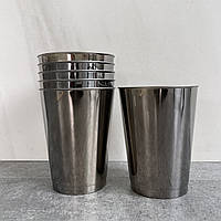 Стаканчики для напитков (6 шт), темное серебро, 9.5 см