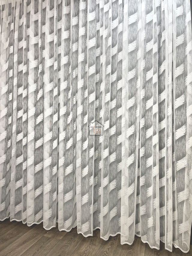 жакардовий тюль білий цеглинка