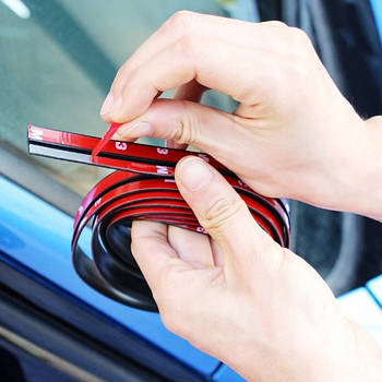 Ущільнювач автомобільний T type Ущільнювач лобового скла 15 мм 4 м Чорний (KG-10992)
