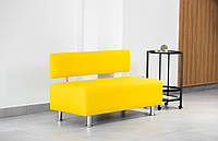 Диванчик ожидания из экокожи желтый 150*55 см, скамейка в салон, в офис, в магазин, в кафе, в коридор, в