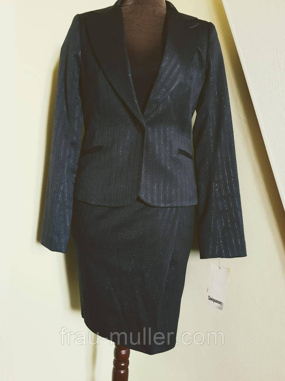 Деловой костюм пиджак и юбка 36 40 с серебристой полоской Sinequanone - фото 2 - id-p191270995
