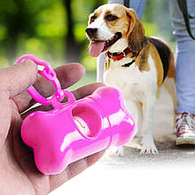 Диспенсер з пакетами PetDog DG-19 для прибирання за тваринами, Рожевий