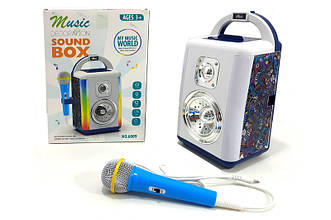 Колонка Bluetooth з дитячим мікрофоном на батарейках 6009 дитяче караоке