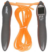 Скакалка з ел. лічильником LiveUP ELECTRONIC JUMP ROPE сіро, помаранчевий 275см LS3123