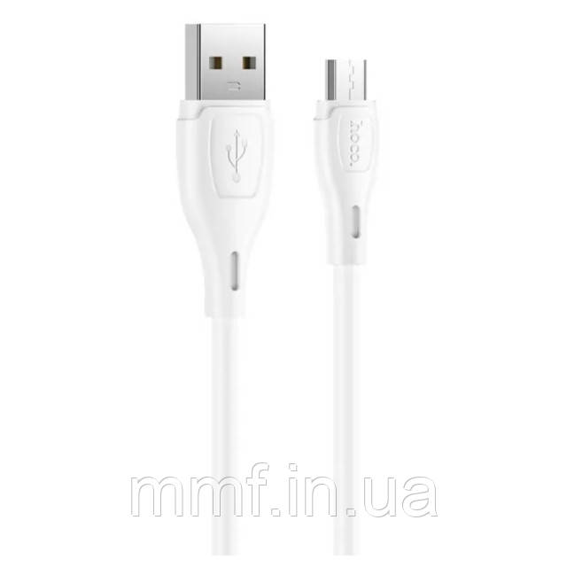 Кабель HOCO X61 Ultimate silicone charging data cable for Micro / white