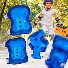 Дитячий комплект захисту Sports СИНІЙ наколінники, налокітники, захист зап'ястей