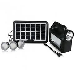 Зарядна станція GDLITE GD8017 MKII + 3 лампи + сонячна панель Black (N019847)