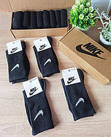 Мужские высокие носки Nike унисекс, носки Найк разноцветные, цветные носки Найк, высокие спортивные носки 41-45, Черный