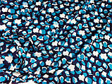 Тканина віскоза трикотажна стрейчева, принт морскі камінчики на темно синьому фоні , (1,60 м) №131, фото 6