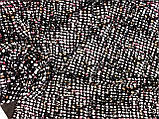 Тканина віскоза трикотажна стрейчева, принт кольорові камінчики на чорному фоні , (1,60 м) №134, фото 5