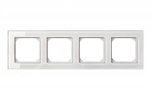 Рамка стеляна 4 пост біла прозора  Epsilon