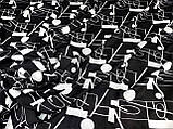 Тканина віскоза трикотажна стрейчева, чорно біла геометрія , (1,60 м) №135, фото 6