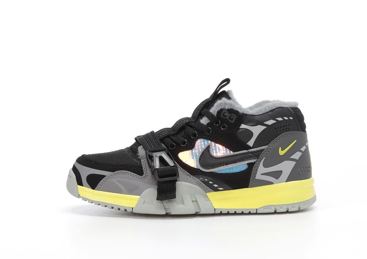 Зимові Чоловічі Кросівки Nike Air Trainer 1 SP Utility / Найк Аїр Трейнер 1 СП Утиліті Чорні з Сірим (Хутро)