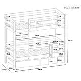 Двоярусне ліжко Babyson-3 дитяче 80x190 см деревяне лакове, фото 8