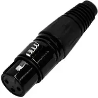 Гніздо Canon (xlr) 3pin, під шнур, корпус метал., чорне