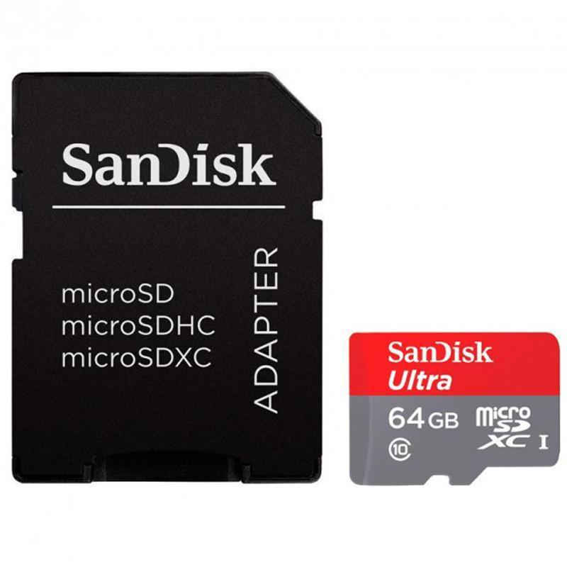 Memory card microSDXC 64Gb SanDisk Ultra (UHS-1)(100Mb/s) + Adapter SD