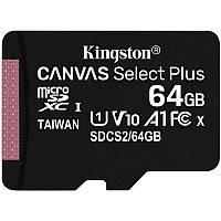 Картка пам'яті Kingston Canvas Select microSDXC 64Gb Plus A1 (UHS-1) (R-100Mb/s)