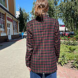 Піджак J. London жіночий класичний теплий клітинка вовна 46 бордо, фото 5