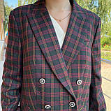Піджак J. London жіночий класичний теплий клітинка вовна 46 бордо, фото 4