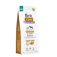 Сухой корм Brit Care Dog Grain-free Senior & Light для стареющих собак беззерновой с лососем 12 кг