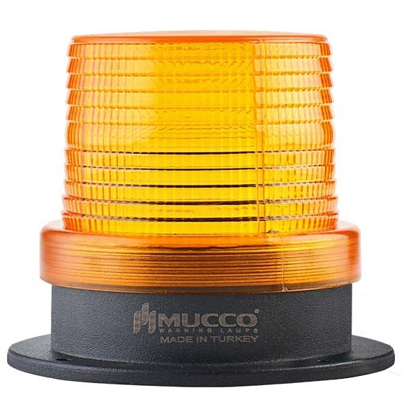 Проблисковий маяк LED, жовтий, з звуковим сигналом 110 дБ, 12-24 V DC/AC