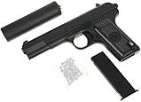 Дитячий металевий пістолет з Глушником ТТ Galaxy G33A 6мм, фото 6