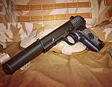 Дитячий металевий пістолет з Глушником ТТ Galaxy G33A 6мм, фото 8
