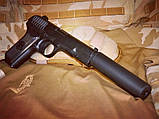 Дитячий металевий пістолет з Глушником ТТ Galaxy G33A 6мм, фото 9