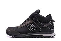 Чоловічі зимові шкіряні кросівки NB Clasic Black BKA