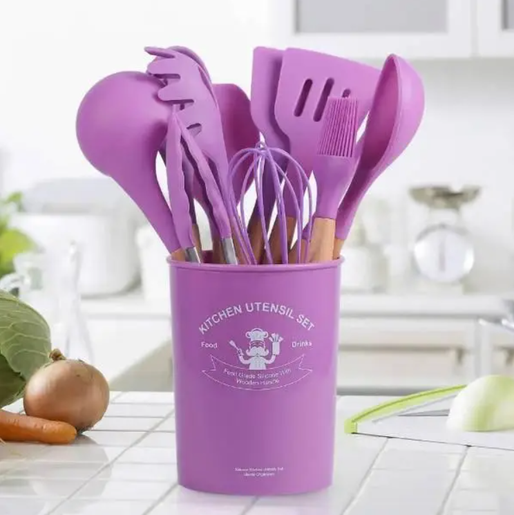 Набір кухонного приладдя Kitchen Dining 12 предметів (0350) Фіолетовий