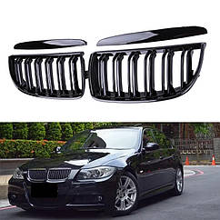 Решітка радіатора BMW (БМВ) 3 series Е90 Е91 (2005-2008) Глянець Бмв е90 3 серії (дорестайлінг) ніздрі решітки