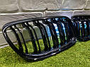 Решітка радіатора (ніздрі) BMW 3-series 2009-2012 E90 / E91 Чорний глянець Решітки Бмв е90 (рестайнг) решітки, фото 6