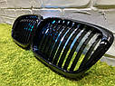 Решітка радіатора BMW E39 БМВ 5 серії Е39 1999-2004 решітки ніздрі чорні Глянець Комплект 2 шт., фото 3