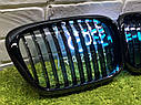 Решітка радіатора BMW E39 БМВ 5 серії Е39 1999-2004 решітки ніздрі чорні Глянець Комплект 2 шт., фото 4