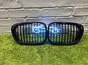 Решітка радіатора BMW E39 БМВ 5 серії Е39 1999-2004 решітки ніздрі чорні Глянець Комплект 2 шт., фото 6