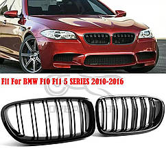 Решітки ніздрі BMW 5 f10-f11 2010-2016 стиль м5 чорний глянець. Бмв ф10 Компле