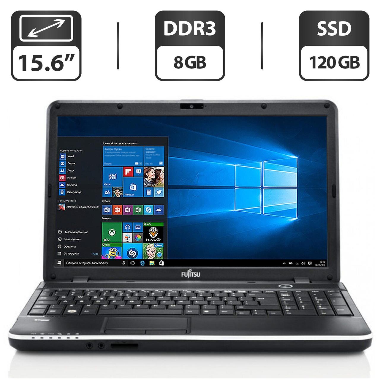 Ноутбук Б-клас Fujitsu LifeBook A512 / 15.6" (1366x768) TN / Intel Core i5-2410M (2 (4) ядра по 2.3 — 2.9