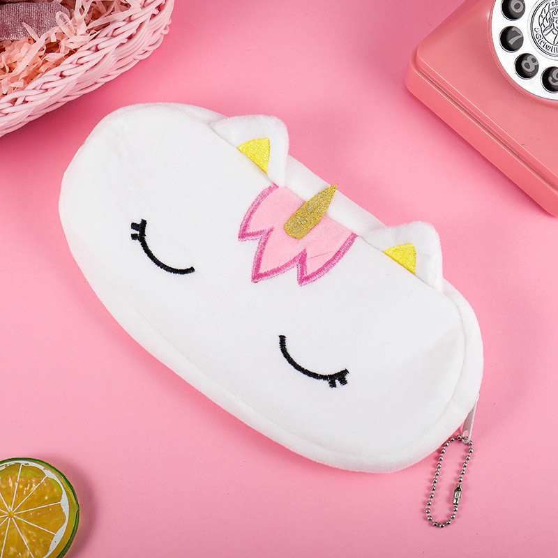 Пенал шкільний милий для дівчаток з Єдинорогом (білий)