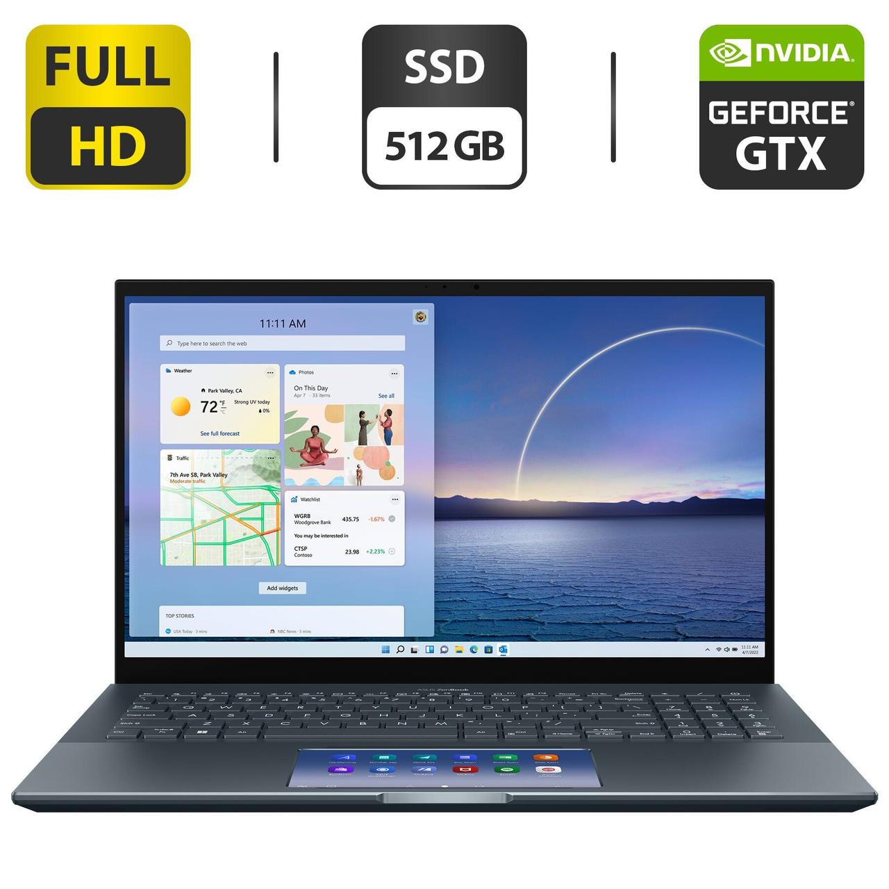 Ігровий ультрабук Asus ZenBook Pro 15 UX535L / 15.6" (1920x1080) IPS Touch / Intel Core i7-10750H (6 (12) ядер